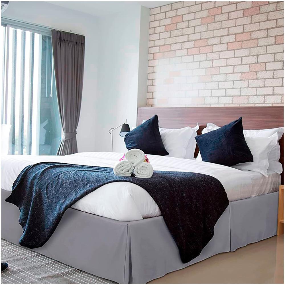 Faldon de Tarima Nube hogar King 200cm x 200cm Elegance Drill 30 cm Gris Claro Faldon de Tarima Nube hogar King 200cm x 200cm Elegance Drill 30 cm Gris Claro