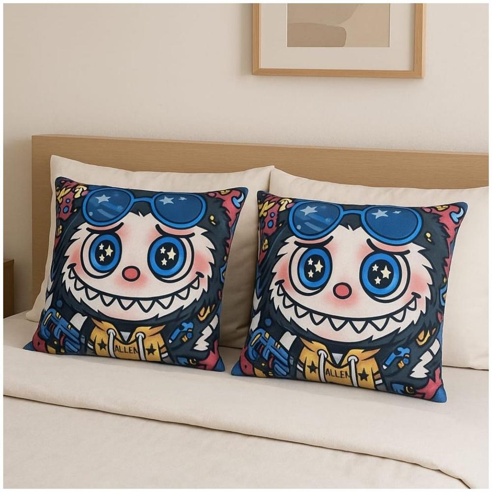 Almohada Cojin de Cama Labubu Set x2 Azul