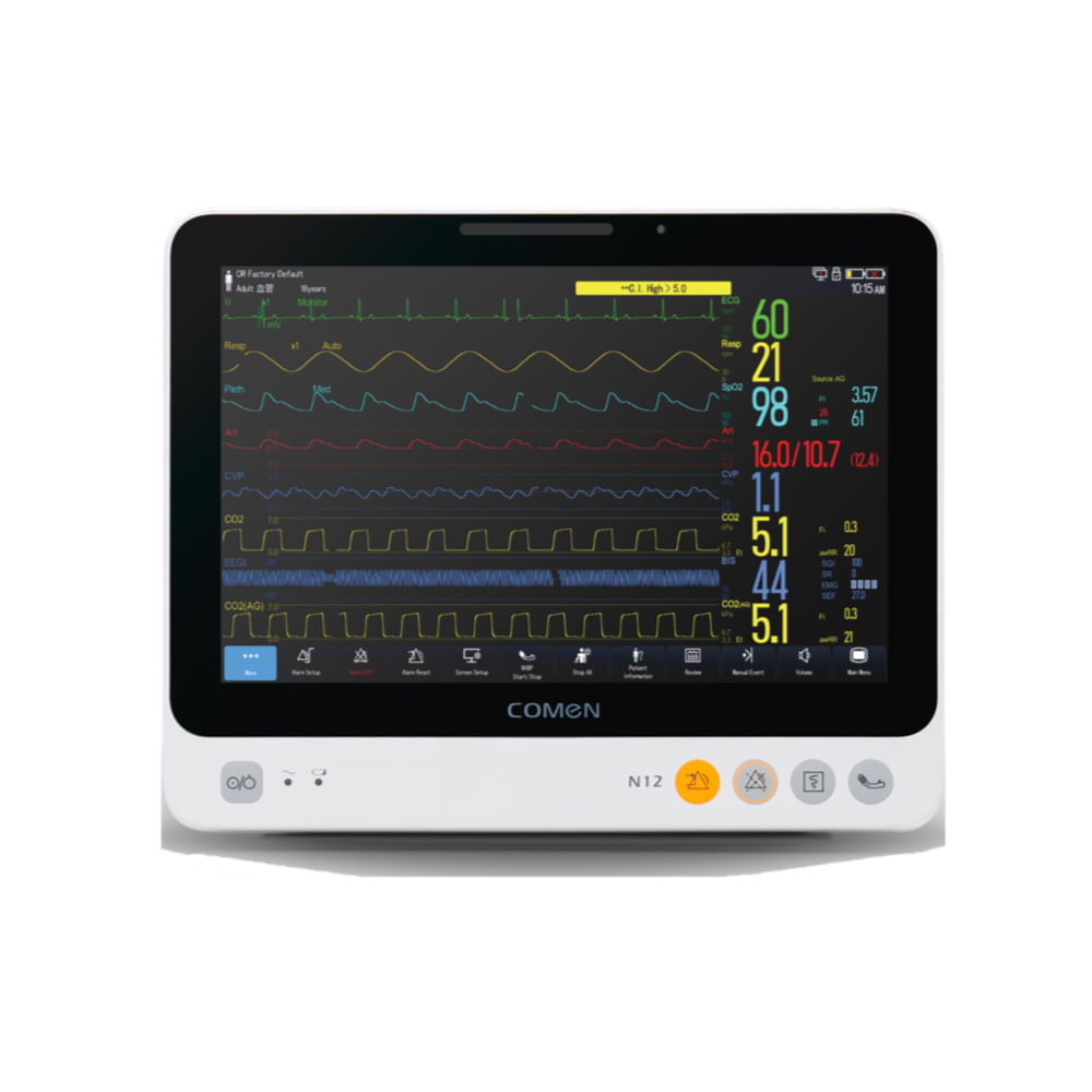 MONITOR DE PACIENTES DE 5 PARAMETROS Comen ND 12 con Pantalla Táctil