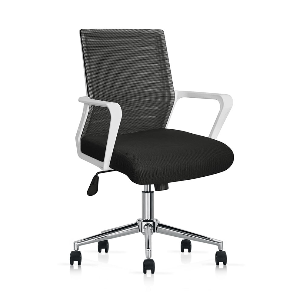 Silla Ergonómica Basculante Torino Brazo Fijo Negro/Blanco Ofideas