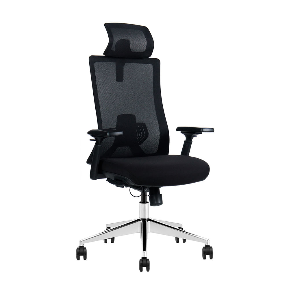 Silla Ergonómica Reclinable Boston Presidencial Brazo 3D. Negro Ofideas