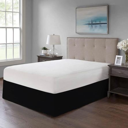 Faldon de Tarima Nube hogar King 200cm x 200cm Minimal Drill 30 cm Negro