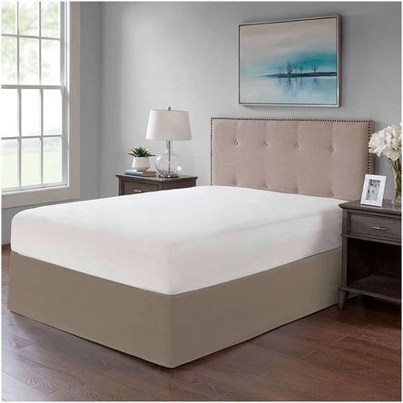 Faldon de Tarima Nube hogar Queen 152cm x 203cm Minimal Drill 35 cm Beige Oscuro