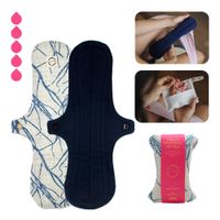 Toalla Higiénica de Tela Bamboo Balance Extra Larga Azul Marino