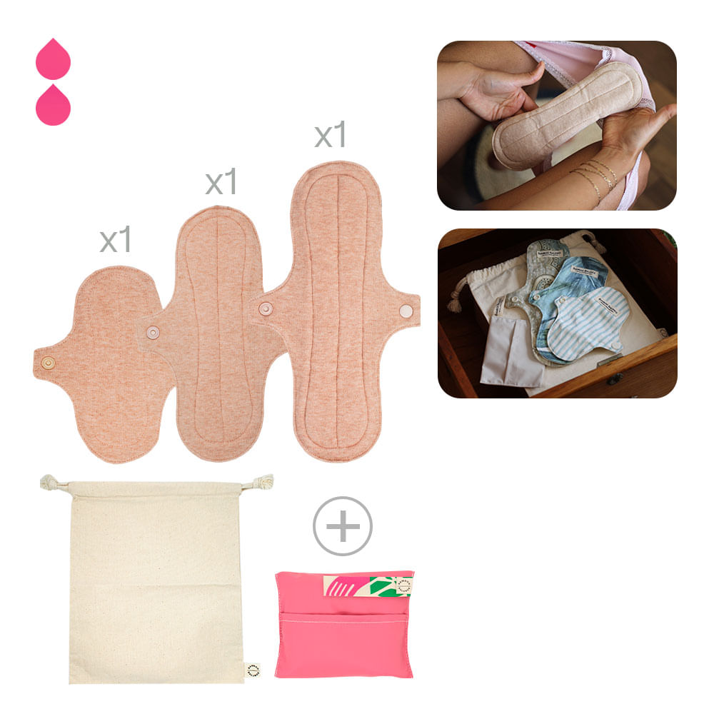 Toalla Higiénica de Tela Bamboo Balance Pack Prueba Vicuña