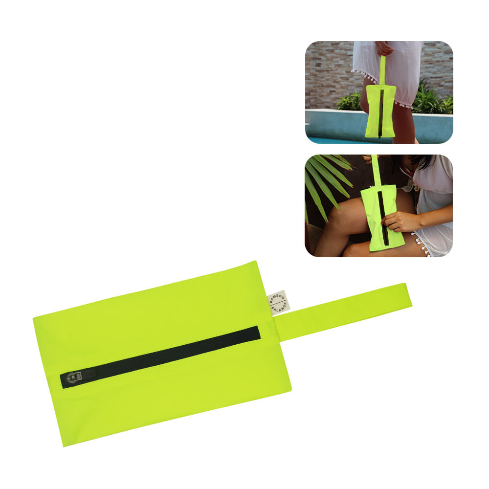 Bolsa Impermeable Yaku Talla XS Limón con Cierre Azul