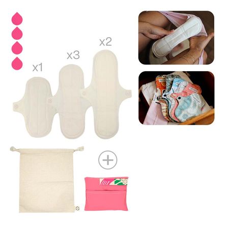 Toalla Higiénica de Tela Bamboo Balance Pack Flujo Medio Natural Toalla Higiénica de Tela Bamboo Balance Pack Flujo Medio Natural