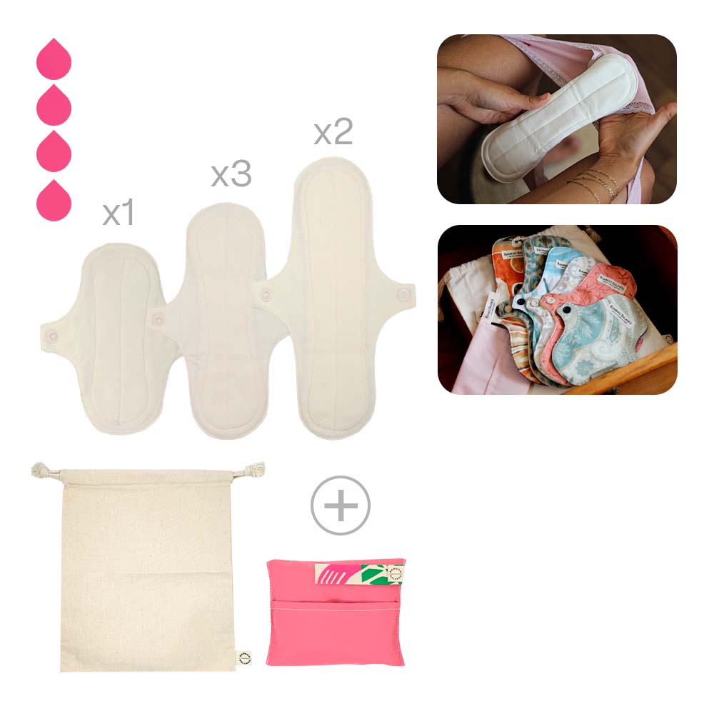 Toalla Higiénica de Tela Bamboo Balance Pack Flujo Medio Natural