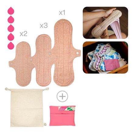 Toalla Higiénica de Tela Bamboo Balance Pack Flujo Alto Vicuña BBTHPAV2