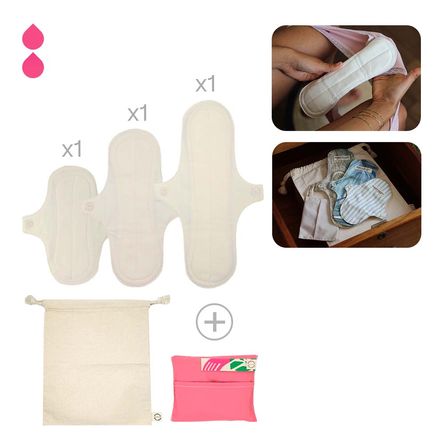 Toalla Higiénica de Tela Bamboo Balance Pack Prueba Natural BBTHPPN2