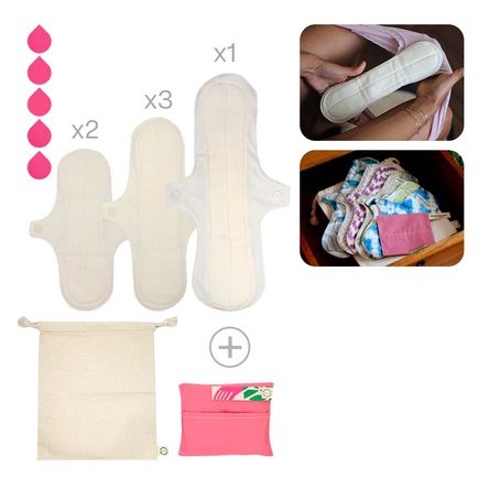 Toalla Higiénica de Tela Bamboo Balance Pack Flujo Alto Natural Toalla Higiénica de Tela Bamboo Balance Pack Flujo Alto Natural