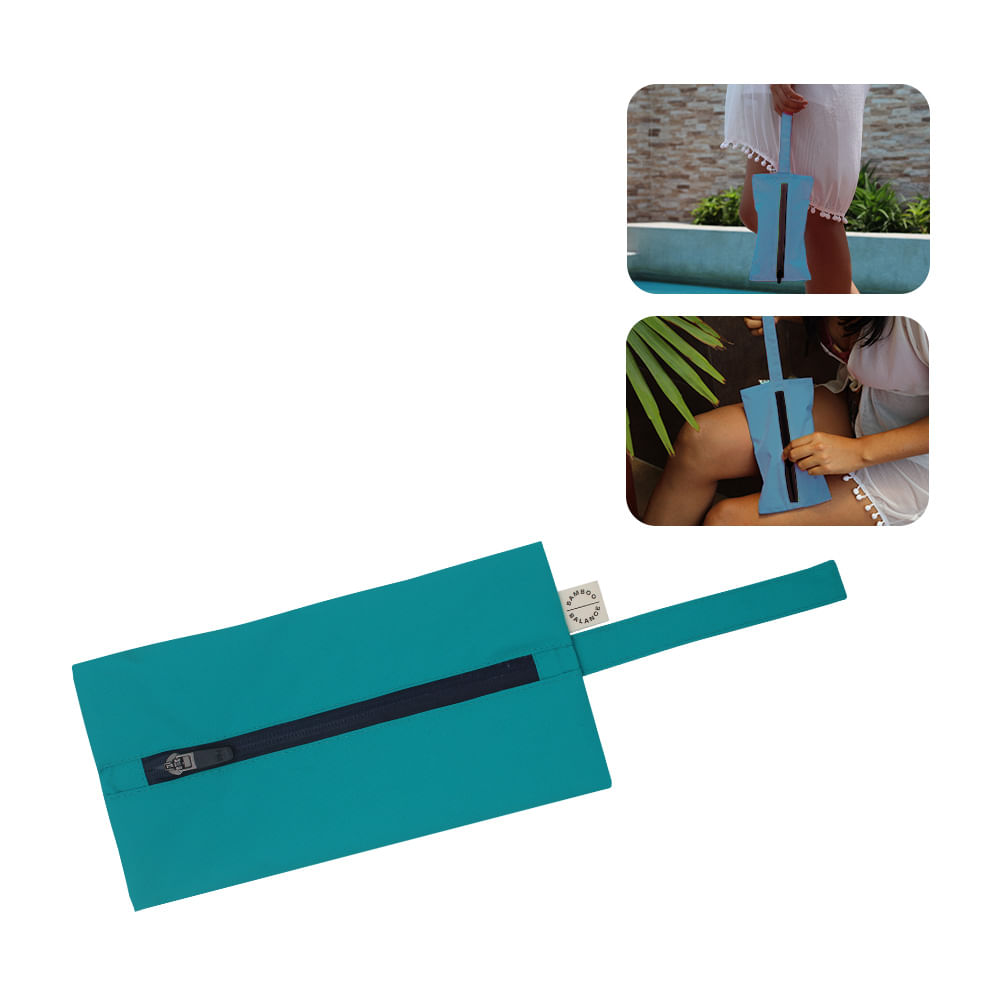 Bolsa Impermeable Yaku Talla XS Turquesa con Cierre Azul