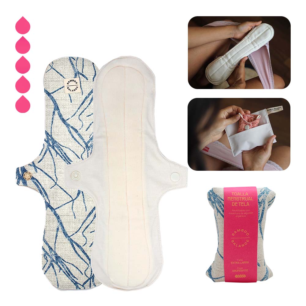 Toalla Higiénica de Tela Bamboo Balance Extra Larga Crema Toalla Higiénica de Tela Bamboo Balance Extra Larga Crema