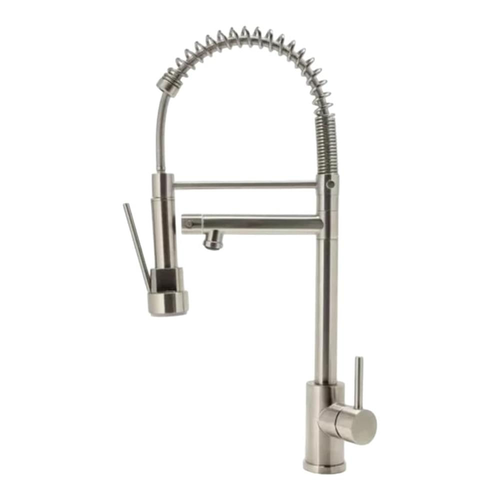 Grifo de Cocina Profesional 360°doble salida Acero Cepillado