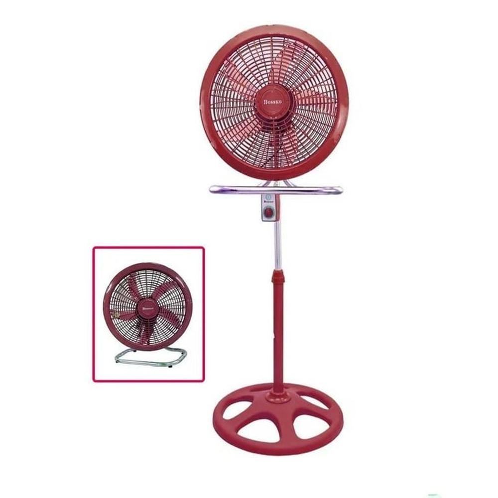 VENTILADOR 18""  DE 5 ASPAS,  3 EN 1 BOSSKO BK-8223VI ROJO