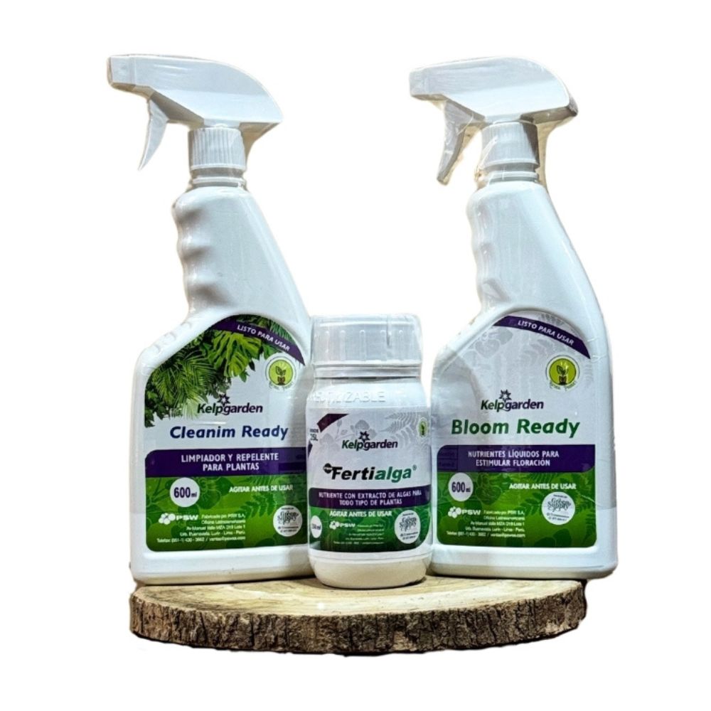 Pack Orquídeas y Anturios: Cleanim 600ml + Fertialga 250ml + Bloom 600ml Green Supply