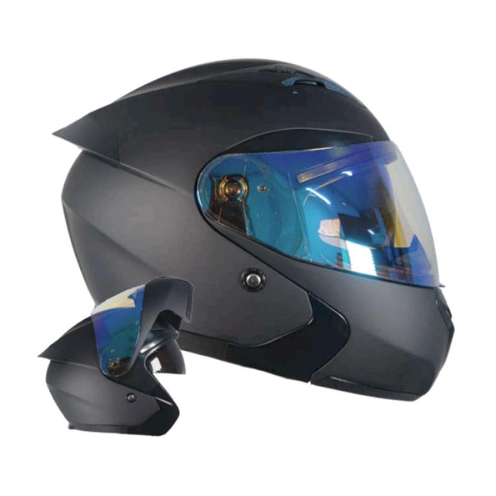 CASCO REVOX MOTO ARTICULADO DOBLE VISOR DIURNO AZUL