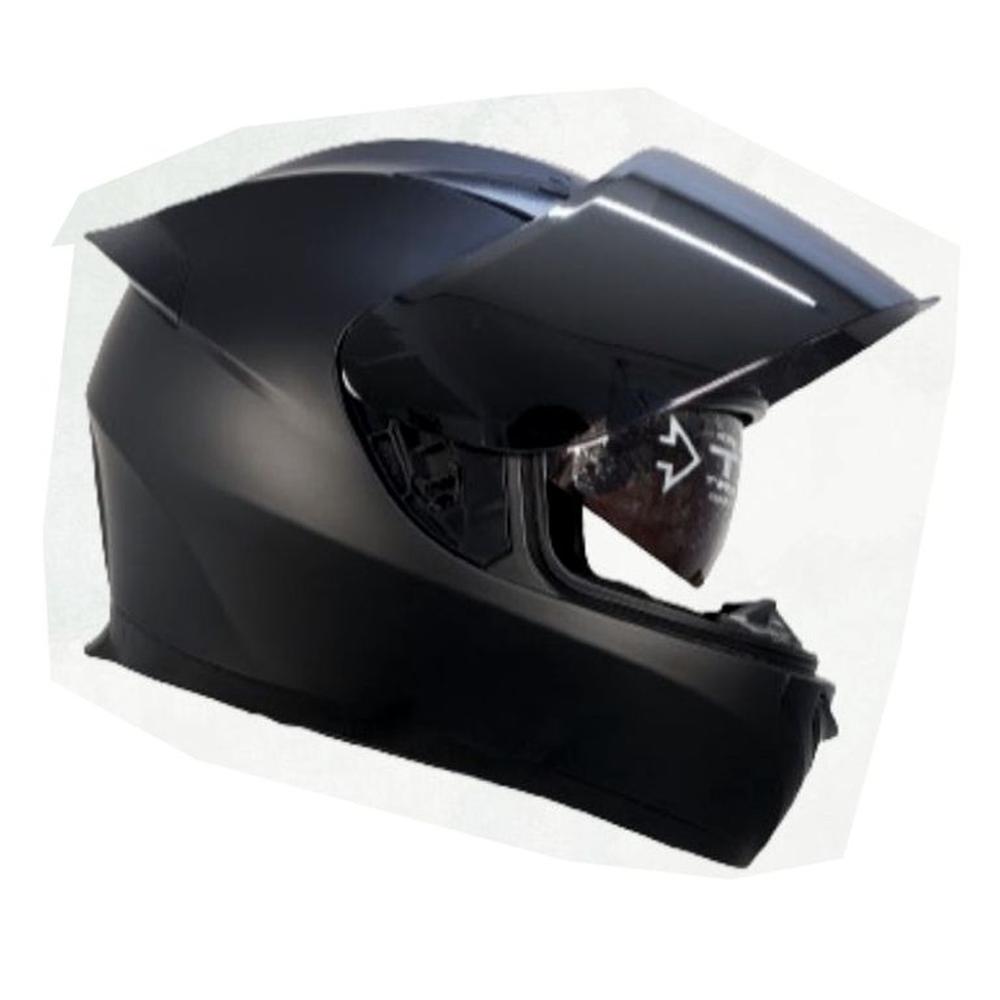 CASCO REVOX MOTO CERTIFICADO DOBLE VISOR NEGRO