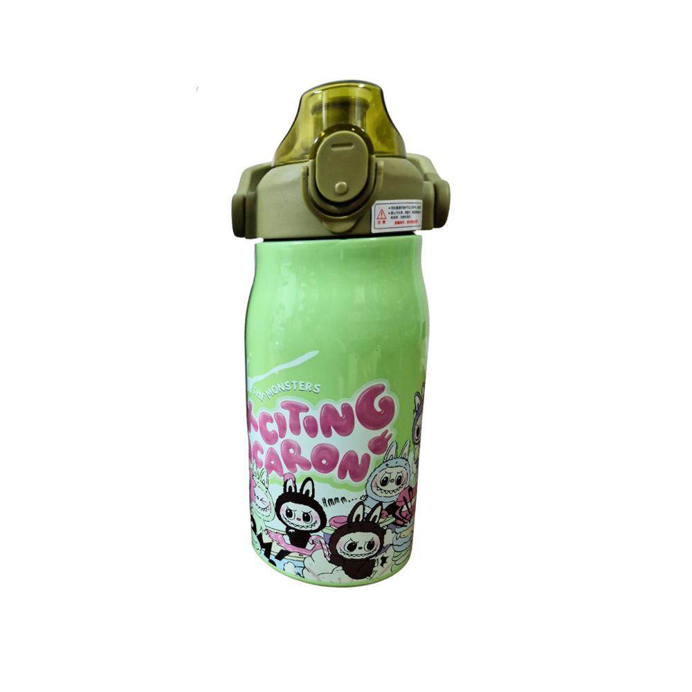 Termo Labubu De 1200 ml Con Tapa Hermética Y Asa Portátil Verde