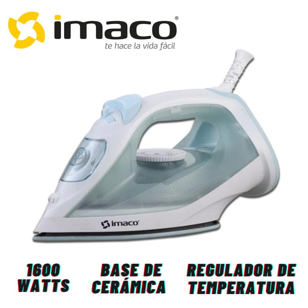 Plancha vapor Imaco ETA1615C base cerámica Celeste