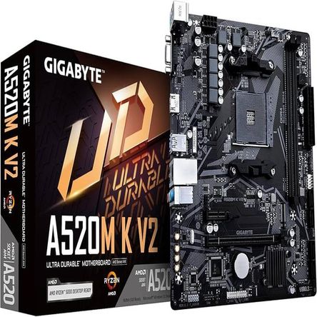 Motherboard Gigabyte A520M K V2 rev 1 0 Chipset AMD A520 AM4 mATX Motherboard Gigabyte A520M K V2 rev 1 0 Chipset AMD A520 AM4 mATX