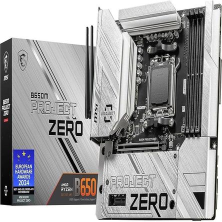 Motherboard MSI B650M PROJECT ZERO Chipset AMD B650 Socket AM5 mATX