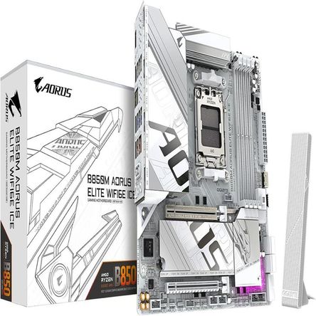 Motherboard GIGABYTE B850M AORUS ELITE WIFI6E ICE AMD B850 AM5 ATX Motherboard GIGABYTE B850M AORUS ELITE WIFI6E ICE AMD B850 AM5 ATX