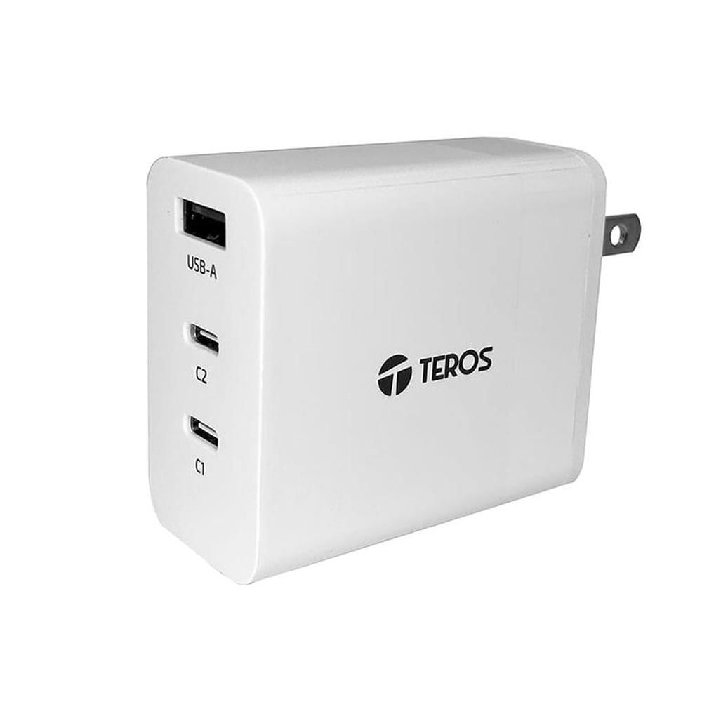 Cargador USB-A USB-C TEROS TE-70207W GaN PD 65W blanco