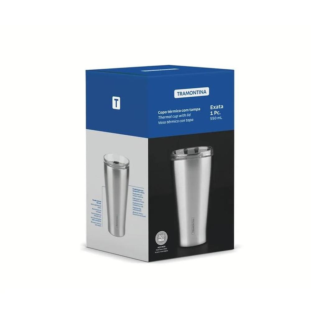 Vaso Térmico de Acero con tapa 550Ml ml Exata - Tramontina