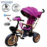 Triciclo Asiento Giratorio GOLDEN con Tela UV Fucsia
