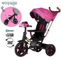 Triciclo NOVA Giratorio 360° USB Bluetooth Tela UV Fucsia