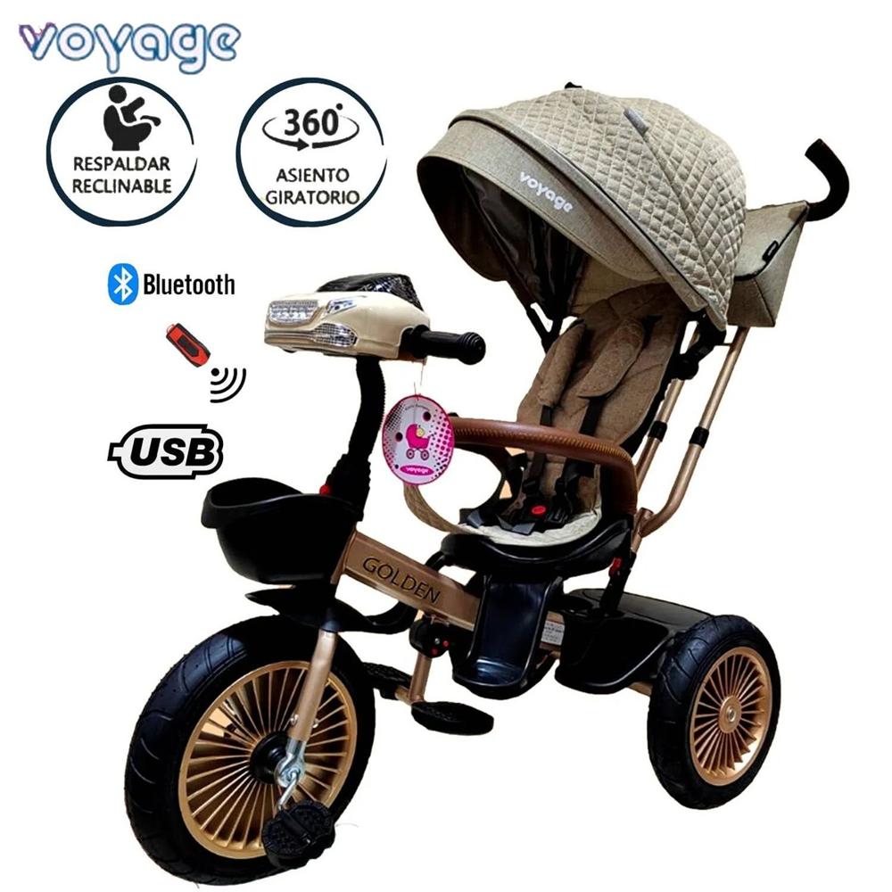 Triciclo Asiento Giratorio GOLDEN con Tela UV Beige