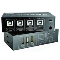 Conmutador Kvm Hdmi Switch 4 X 1 4k 60hz Netcom 4 Puertos USB