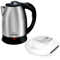 Hervidor Electrico 1.8L + Sandwichera 2 panes Practika