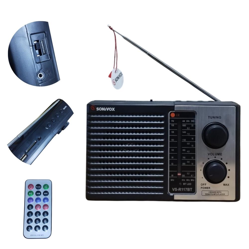 Radio Sonivox VS R117BT AM FM Negro