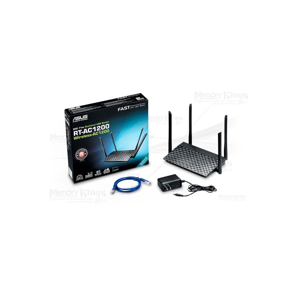 Router Asus Rt-Ac1200 Doble Banda 300Mb, 4 Antenas, Alto Rendimiento Y Estabilidad Wifi
