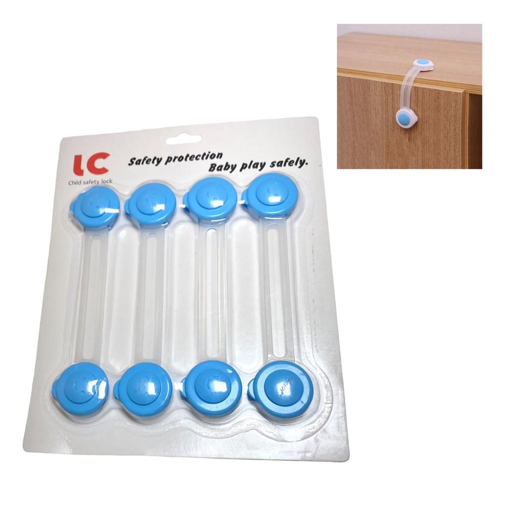 Seguros Cajonero Niños Pack x 8 Unds Celeste