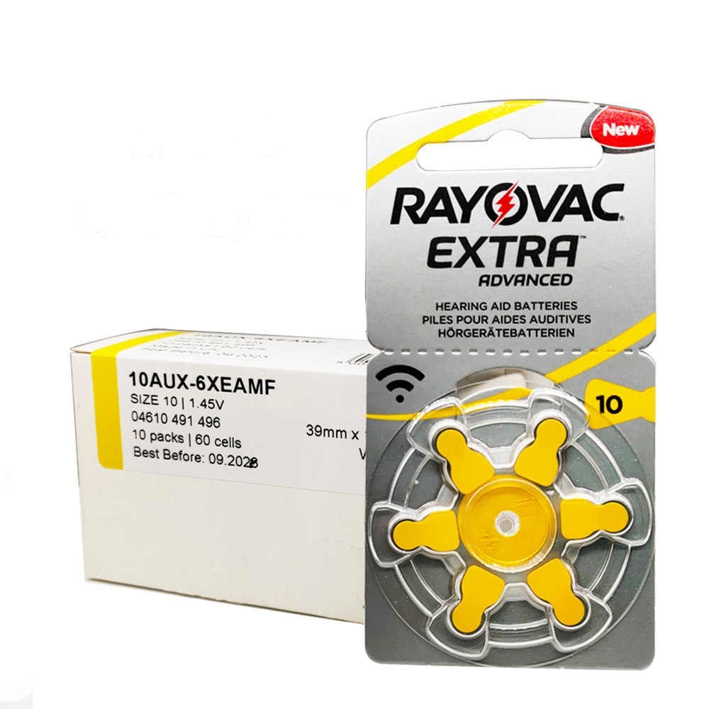 Caja de 60 Pilas RAYOVAC 10 para Audifonos Medicados