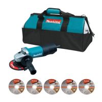 Amoladora 4 1/2"" 9557Hpg 840W + 5 Discos + Bolso Makita
