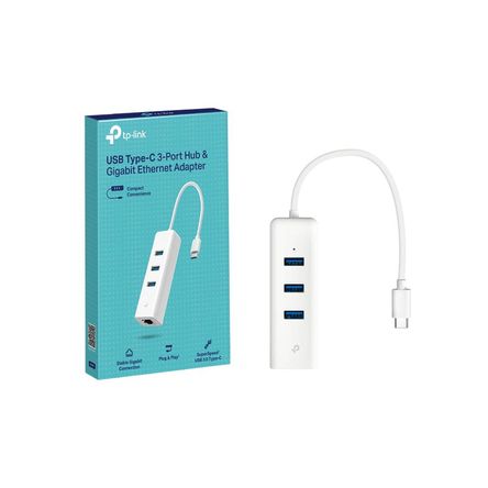 TP-LINK UE330C Adaptador USB tipo C a Hub 3 puertos y Gigabit Ethernet TP-LINK UE330C Adaptador USB tipo C a Hub 3 puertos y Gigabit Ethernet