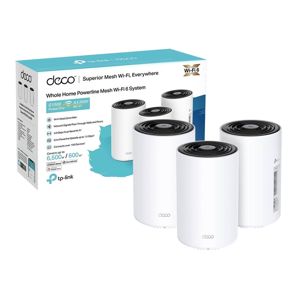 Sistema Mesh Tp-Link Deco Px50 3-Pack Dual-Band Wifi 6 Plc Ai Ax3000 Mas G1500 Sistema Mesh Tp-Link Deco Px50 3-Pack Dual-Band Wifi 6 Plc Ai Ax3000 Mas G1500
