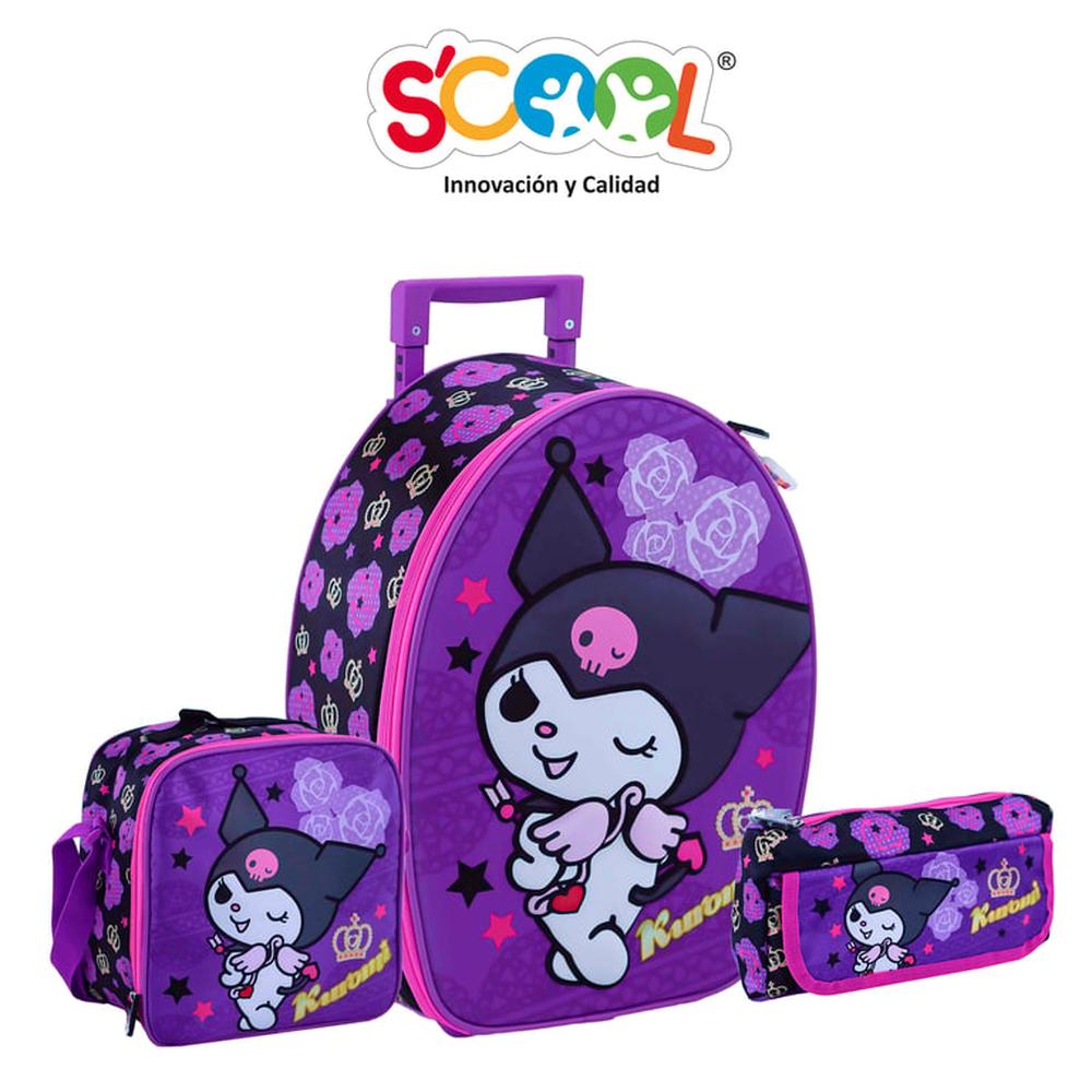 Set Maleta Grande Kuromi Ranger Scool Set Maleta Grande Kuromi Ranger Scool