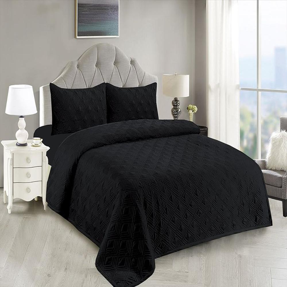 Cubrecama + Juego de sabanas 2 plazas - Negro