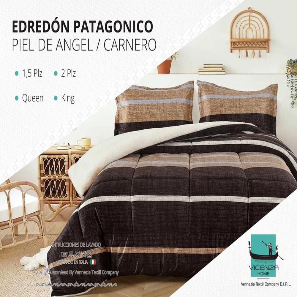 Edredón 2 plz Piel de Ángel con Carnero Sherpa + Juego de Sábanas