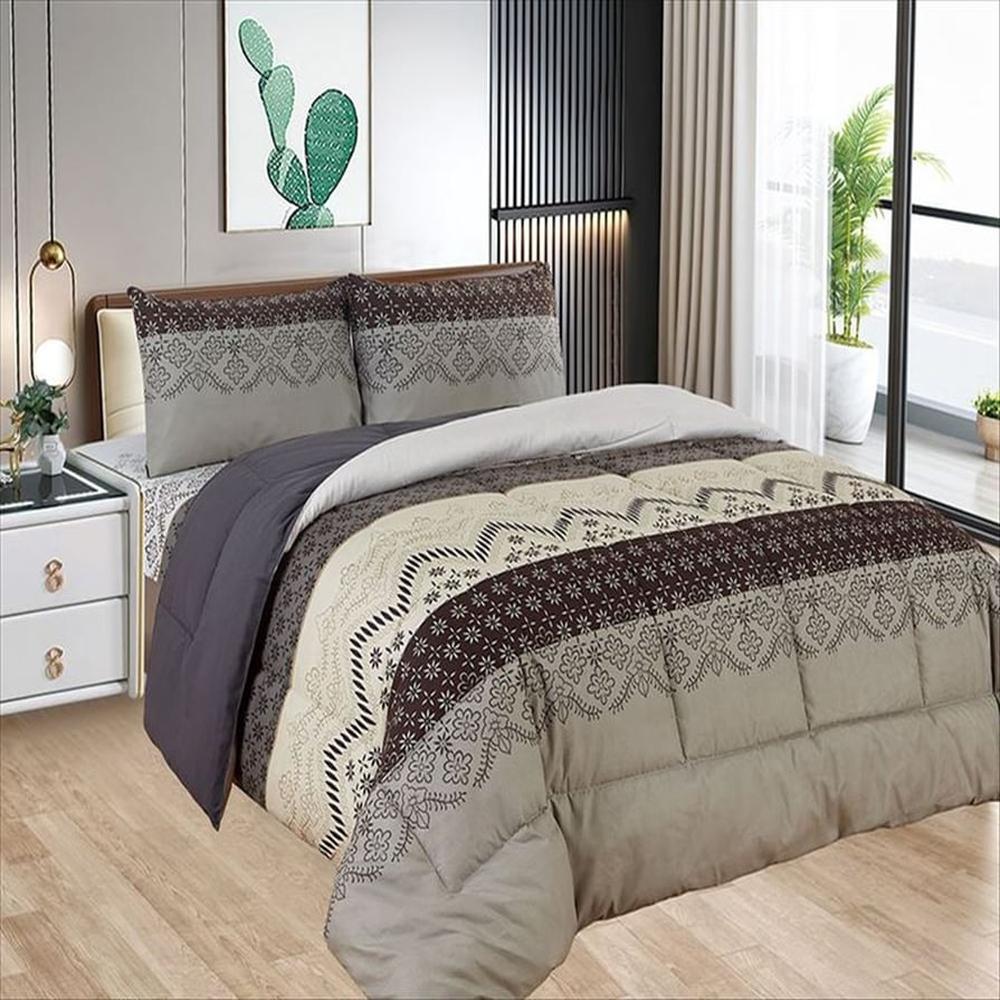 Edredón 2 Plazas + Juego de Sábanas 100% Algodón - 5 Piezas