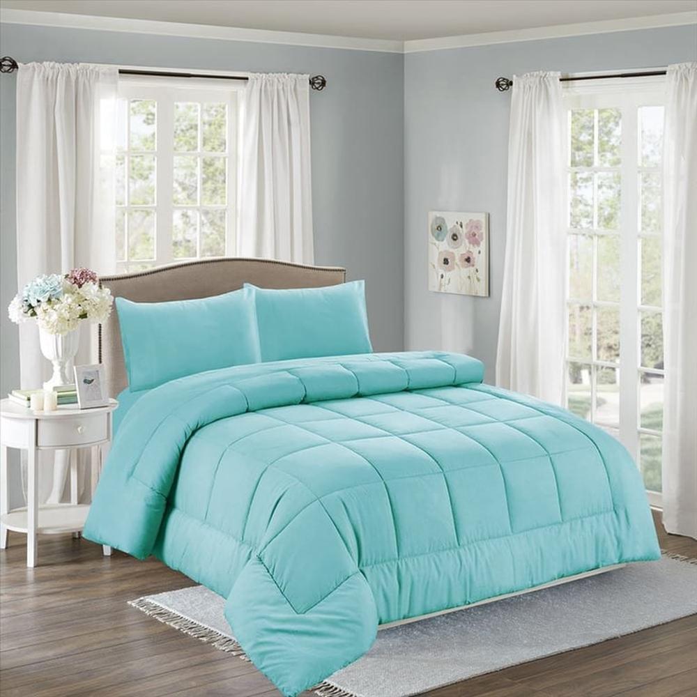 Edredón acolchado 2 plazas + Juego de sábanas 100% Algodón 5 Piezas