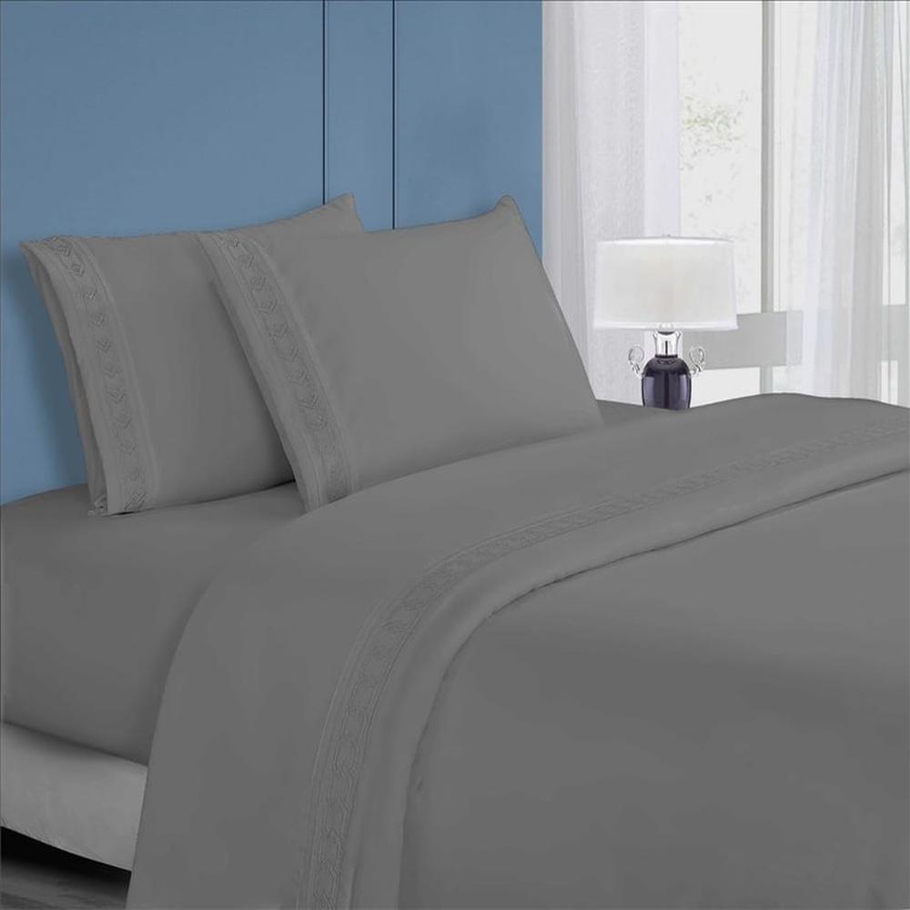 Juego de Sábanas Queen 100% Algodón con Bordado