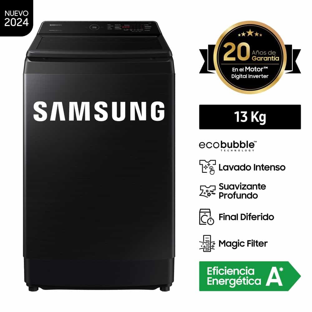 LAVADORA AUTOMATICA SAMSUNG WA13CG5441BVPE 13K NEGRA