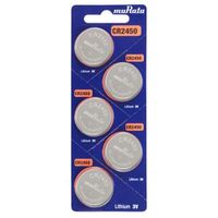 Pila Boton MURATA Cr2450 Litio. Blister de 05 pilas.