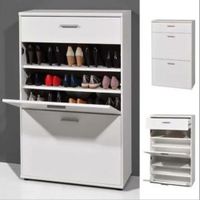 Zapatera velador blanco capacidad para 24 pares de zapatos